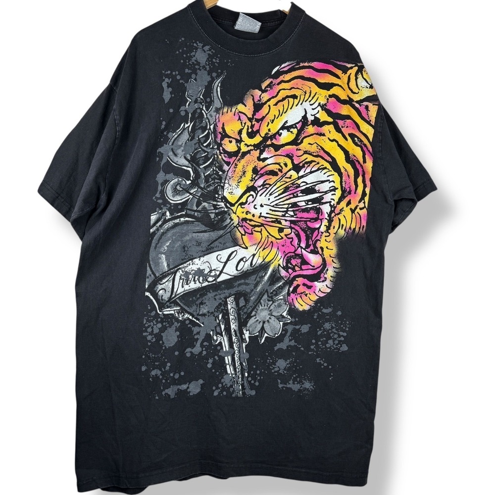 Pro Power Big Tall Tiger True Love Graphic Shirt Size 3XL Punk Edgy Grunge Y2K